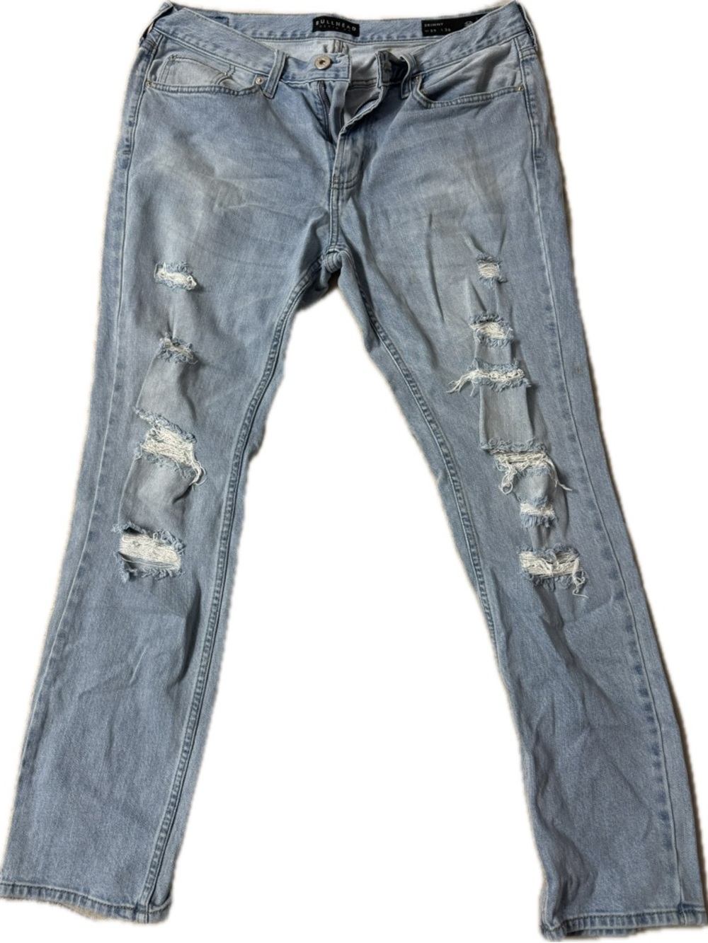 Light Blue Distressed Skinny Jeans by Bullhead